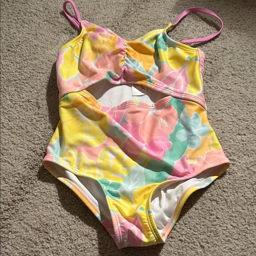 Girls 6/7 Colorful Floral Swimsuit